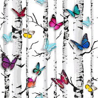 Emperor's Garden Butterfly Wallpaper White Muriva 102529
