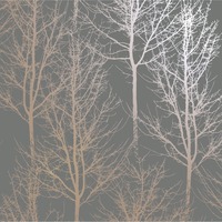 Rhea Zandra Trees Wallpaper Dark Grey / Rose Gold Holden 90761