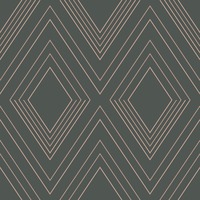 Alea Geometric Wallpaper Charcoal / Rose Gold Muriva 703042