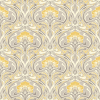 Crown Archives Flora Nouveau Wallpaper Yellow M1195