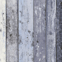 Distressed Wood Panel Wallpaper Blue AS Creation 8550-60