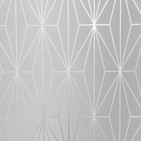 Kayla Metallic Geometric Wallpaper Dove Grey / Silver Muriva 703010