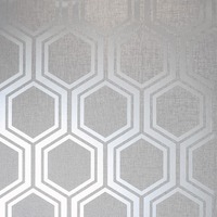 Luxe Hexagon Wallpaper Silver Arthouse 910206