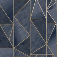 Charon Geometric Wallpaper Navy/Gold Holden 91143