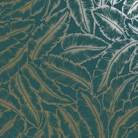 Elgin Tropical Leaf Wallpaper Teal/Gold Holden 65733
