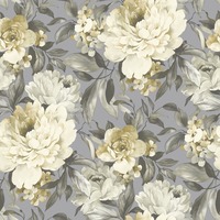 Gardenia Glitter Wallpaper Grey / Ochre Holden 36071