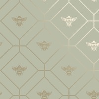 Honeycomb Bee Wallpaper Green Holden 13080