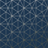 Metro Prism Geometric Triangle Wallpaper - Navy Blue and Gold - WOW008