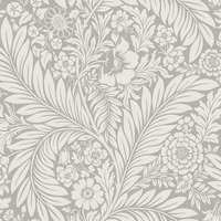 Florence Leaf Wallpaper Grey Belgravia 723
