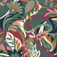 Casa Leaf Wallpaper Mulberry / Green Belgravia 5901