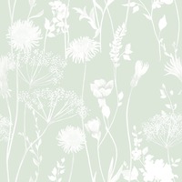 Catherine Lansfield Meadowsweet Floral Wallpaper Green Muriva 16558