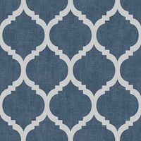 Darcy James Collection Zara Trellis Wallpaper Blue/Silver Muriva 173552