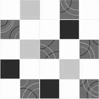 Dotty Tile Effect Wallpaper Black/Silver Debona 2670