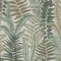 Famous Garden Fern Leaves Vinyl Wallpaper Beige/Brown/Cream/Green AS Creation 39347-4