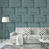Harrow Weave Wood Panel Wallpaper Green Debona 6736