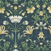 Vintage Floral Wallpaper Navy Holden 13391