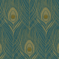 Absolutely Chic Peacock Feather Wallpaper Blue AS Creation AS369712