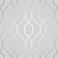 Apex Geometric Trellis Wallpaper Stone and Silver Fine Decor FD41995