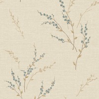 Carmella Floral Textured Heavyweight Vinyl Wallpaper Blue Belgravia 7156