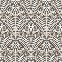 Elegance Bellflower Wallpaper Charcoal / Cream Muriva M66109