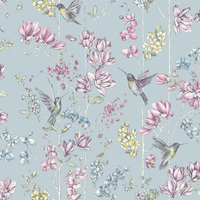 Floral Charm Hummingbird Wallpaper Duck Egg Holden 12391