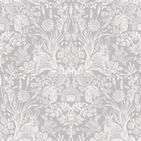 Harlen Woodland Damask Wallpaper Grey Holden 90160