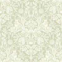 Harlen Woodland Damask Wallpaper Sage Green Holden 90162