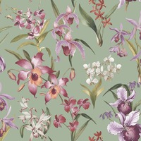 Maya Floral Wallpaper Sage Green Rasch 283654