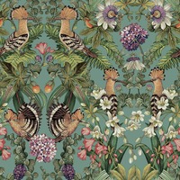 Mirrored Bird Wallpaper Soft Teal Holden 13521