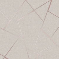 Quartz Fractal Wallpaper Beige and Rose Gold Fine Decor FD42282