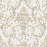 Sonata Damask Textured Heavyweight Vinyl Wallpaper Gold Rasch 539769
