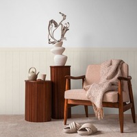 Tongue & Groove Wood Panel Dado Vinyl Wallpaper Cream AS Creation 39803-2