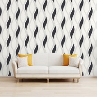 Wave Embossed Textured Wallpaper Black - Direct Wallpapers E62009