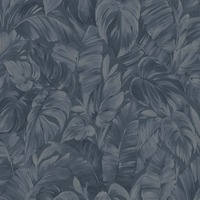 Play of Light Palm Leaf Textured Vinyl Wallpaper Navy Erismann 10416-08
