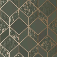 Vittorio Geo Wallpaper Charcoal / Rose Gold Super Fresco Easy 107963