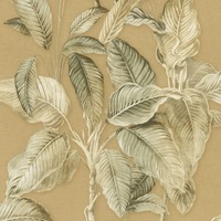 Boho Palm Leaf Wallpaper Mustard Rasch 571479