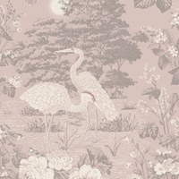 Izumi Crane Wallpaper Pink Belgravia 741
