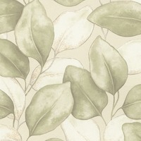 Opulenza Leaf Vinyl Wallpaper Sage Green Rasch 659870
