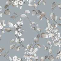 Rosalie Floral Wallpaper Blue Rasch 260659