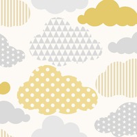 Clouds Wallpaper Yellow / Grey Super Fresco Easy 108267