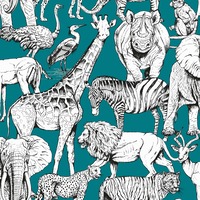 Jungle Animals Wallpaper Green Super Fresco Easy 107692