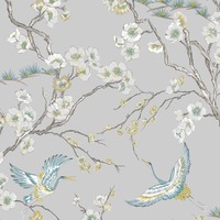 Sublime Japan Cranes Wallpaper Grey 106565