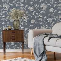 Juliette Floral Textured Wallpaper Blue Fine Decor FD43453