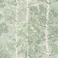 Silverwood Tree Wallpaper Green Rasch 100203
