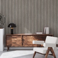 Wood Slats Heavyweight Vinyl Wallpaper Grey / Black AS Creation 39109-2